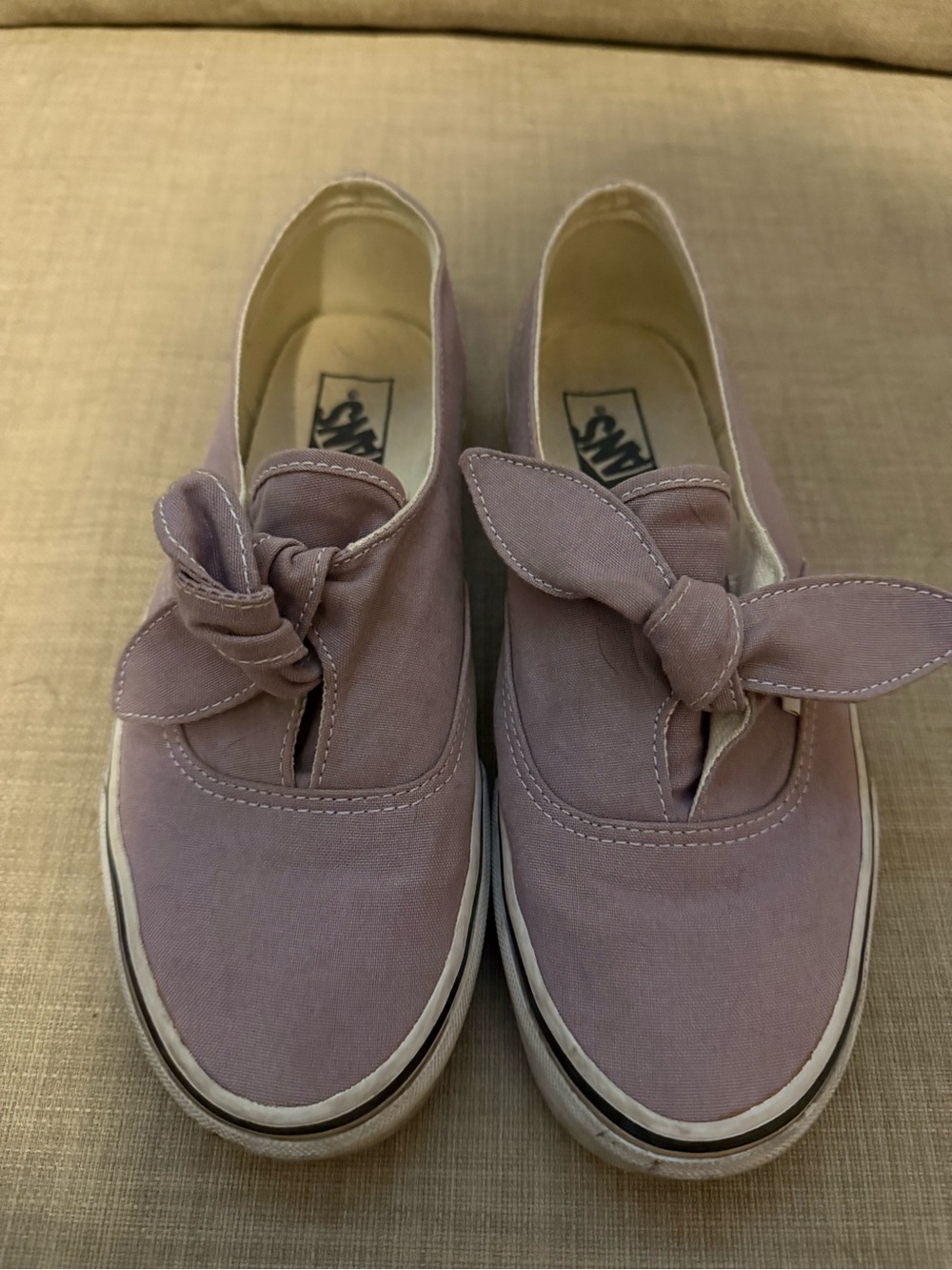 Vans Women's Mauve Canvas Knot Slip-On Sneakers